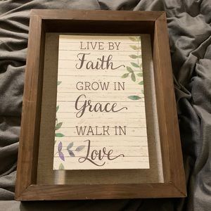 Dimensional Wall Art “Live by Faith, Grow in Grace, Walk in Love” 9x12 inches